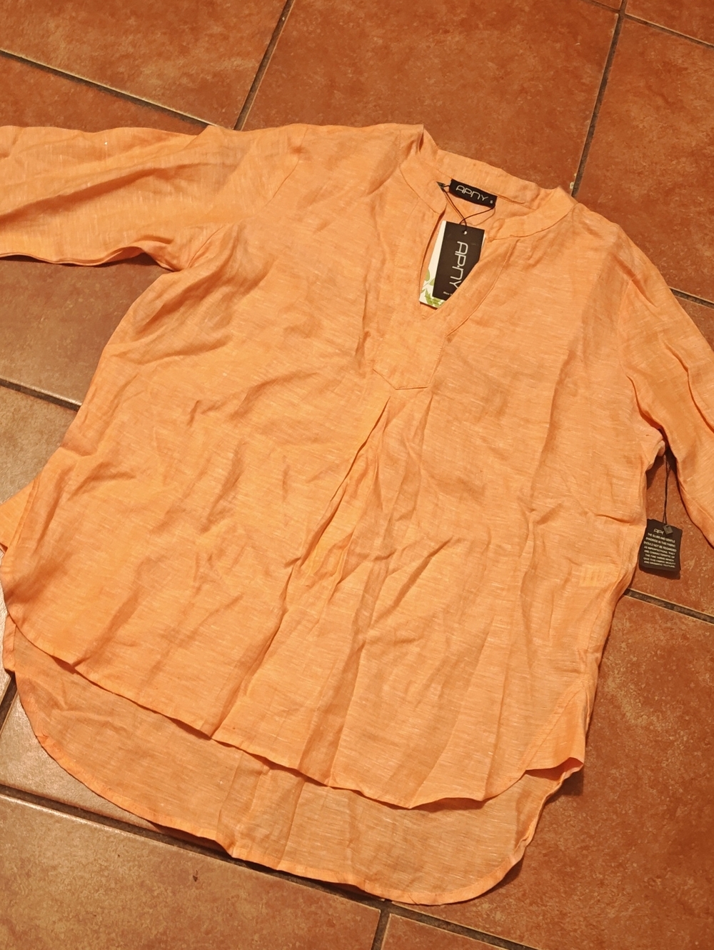 Women's Orange Long-Sleeve Casual Shirt